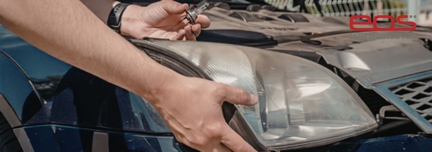 Technische Änderungen am Auto: Scheinwerfer Prüfung in Berlin.