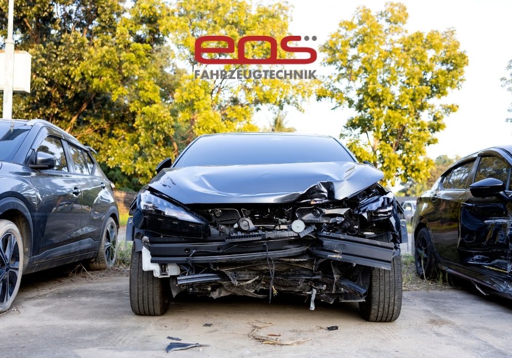 Parkschaden an Auto mit Frontschaden nach Zusammenstoß