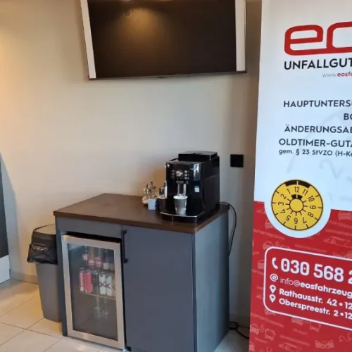 KFZ Prüfstelle EOS Teltow Getränketheke
